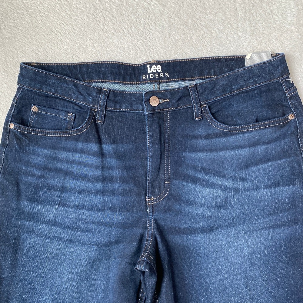 Lee Riders High Rise Bootcut Jeans Women 16 AVG Dark Wash Indigo Blue Denim NWT - Picture 3 of 13
